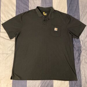 Carhartt Mens Polo Shirt Sz 2XLT Tall Pocket Black